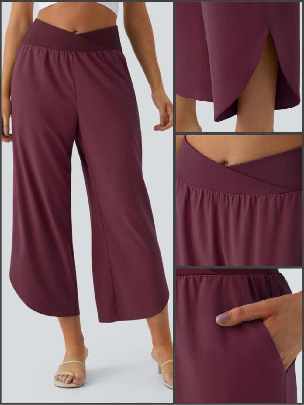 HALARA New Breezeful High Waist Crossover Resort Pants Size L - Picture 2 of 7